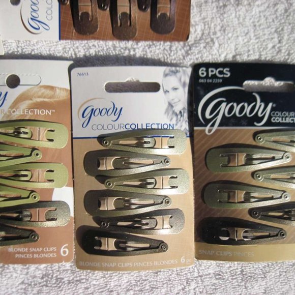 6 Goody Colour Collection Glittery Painted Metal Snap Hair Clips Blonde Brunette - Picture 4 of 16